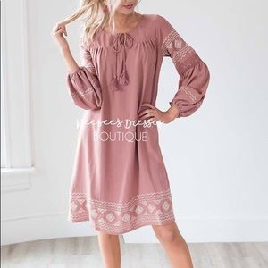 Mauve Boho Embroidered dress